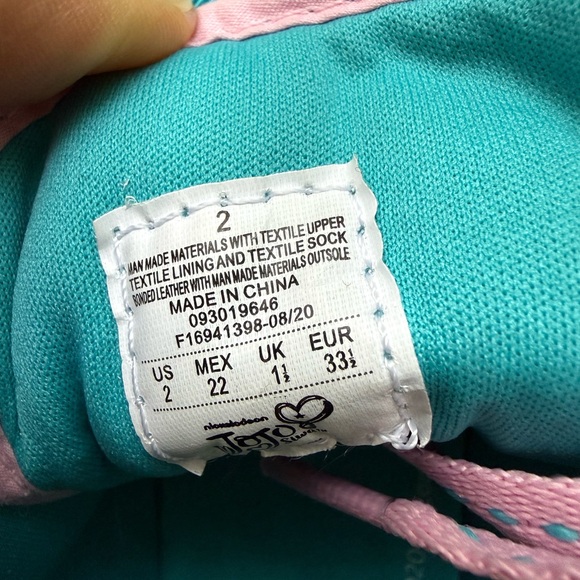 Nickelodeon Pink Glitter Kids Sneakers with Blue Bow - Picture 11 of 11